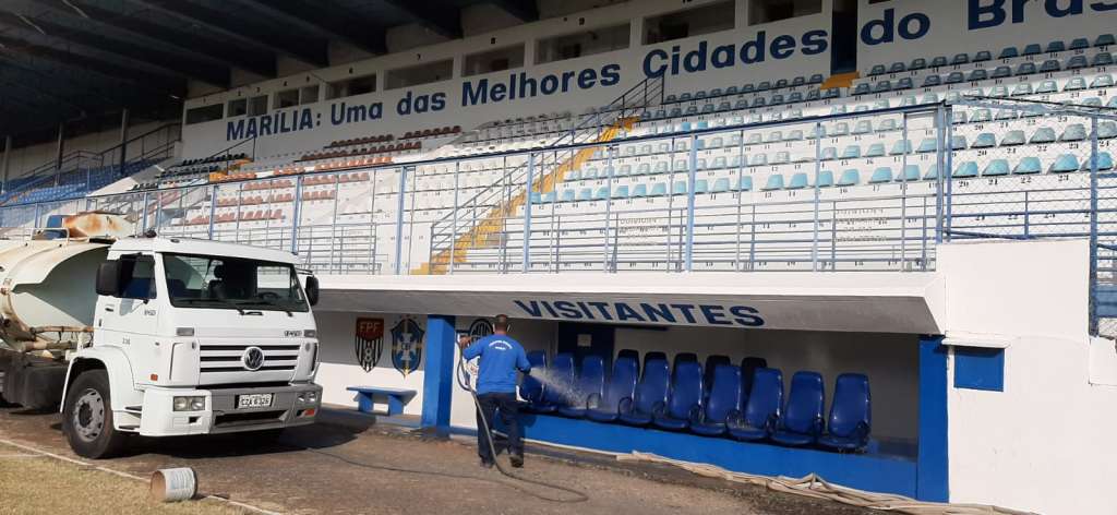 Paulista A3: Visando retorno, Marília faz higienização do estádio Abreuzão 2 0002050484449 img