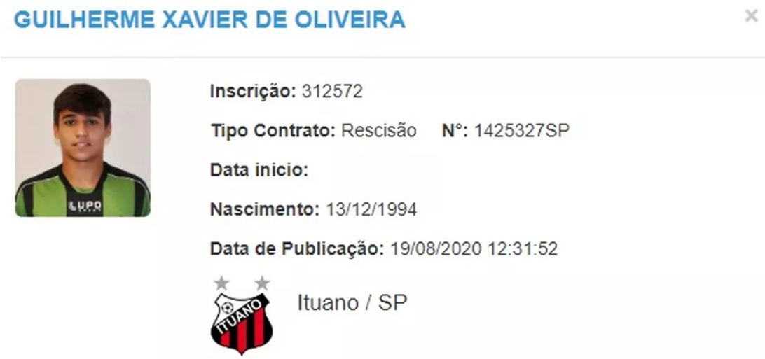 Série C: Ex-América-MG, meia tem contrato rescindido com o Ituano