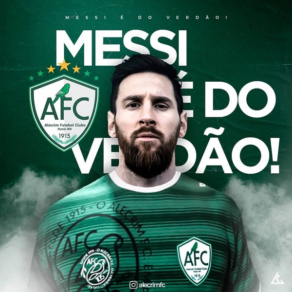 Time brasileiro que já teve Garrincha ‘anuncia’ Messi; Torcedor patrocina com cuscuz
