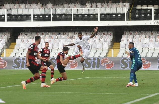Gol marcado por Raniel foi o primeiro anulado pelo VAR (Foto: Ivan Storti/Santos)