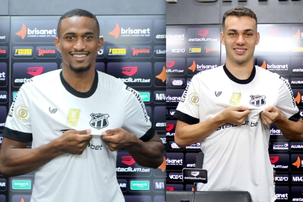 Saulo e Pedro Naressi foram apresentados pelo Ceará (Foto: Marcelo Vidal/CearaSC.com)