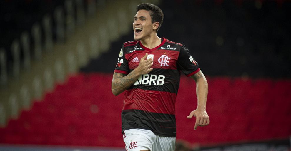 Gol da vitória aos 50'/2T. (Foto: Alexandre Vidal / Flamengo)