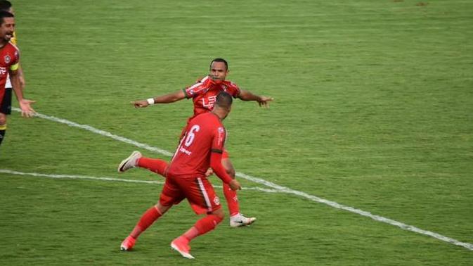 Lúcio Flávio comemora o primeiro gol do Boa Esporte - Franco Junior/GE Lúcio Flávio comemora o primeiro gol do Boa Esporte - Franco Junior/GE