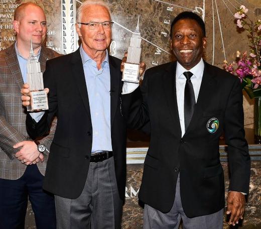 Pelé e Beckenbauer no Empire States