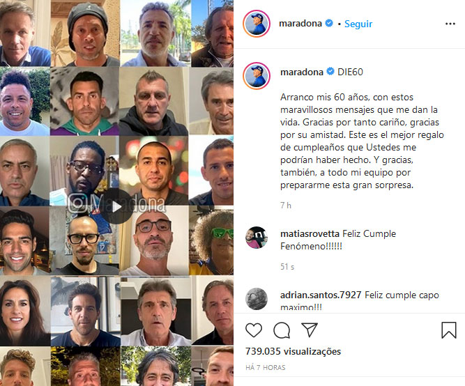MARADONA 60 ANOS: Ex-Guarani, Ronaldo, R10… Famosos parabenizam Don Diego