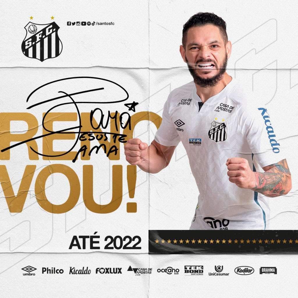 Lateral-direito renova contrato com Santos até o final de 2022