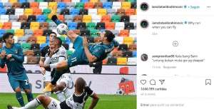 Ibra tira onda nas redes sociais após golaço de bicicleta no Italiano