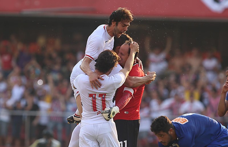 Kaká e Rogério Ceni comemoram 1º gol do São Paulo sobre Cruzeiro - Rubens Chiri/saopaulofc.net