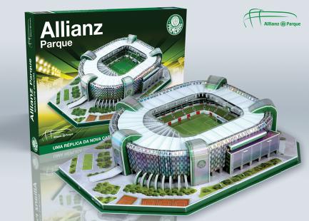 Maquete do belo Allianz Parque que vai gerar recursos para o Palmeiras, atualmente lanterna do Brasileirão
