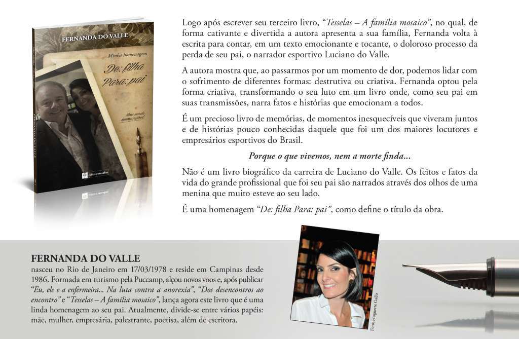 Fernanda do Valle lança livro em homenagem a Luciano do Valle 