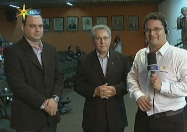 Fábio Machado, Luiz Carlos Fabrini e Paulo Jr, profissionais da Rede Vida de televisão em ação neste final de semana