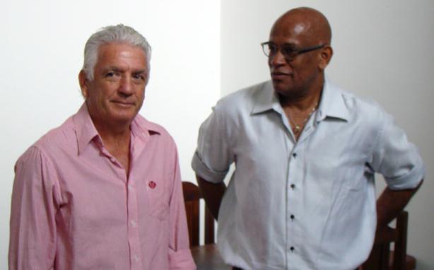 Marco Aurélio e o fisicultor Fernando Moreno: dupla promete reformular futebol do Bragantino - Foto: Bragantino - Oficial