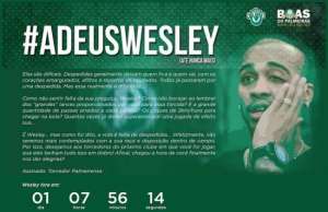 Torcida do Palmeiras cria site para se despedir de Wesley