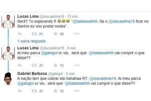 Torcedora promete foto nua por permanência de Lucas Lima e é 