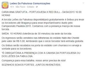 Paulistão: Leões da Fabulosa banca caravana, cerveja e churrasco por amor à Lusa