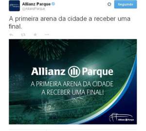 Arena Palestra provoca Corinthians antes de final entre Palmeiras e Santos