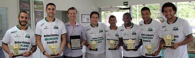 Os premiados do Cuiabá, o clube mais vencedor na temporada 2015, campeão Estadual e da Copa Verde 