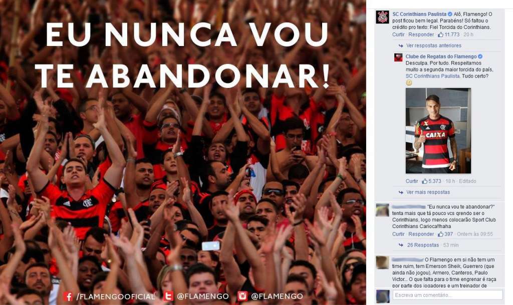 Corinthians e Flamengo trocam farpas no Facebook e sobra até pra Guerrero 2 0002050091545 img
