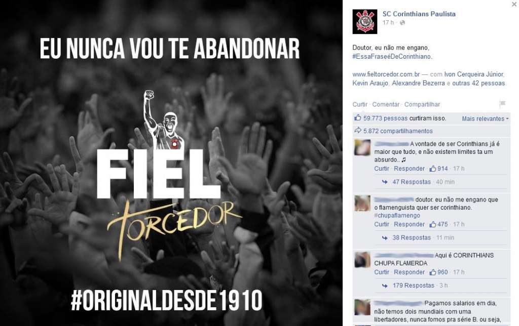Corinthians e Flamengo trocam farpas no Facebook e sobra até pra Guerrero 3 0002050091546 img