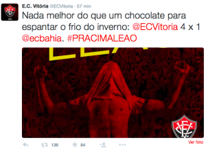 Série B: Vitória usa as redes sociais para alfinetar o Bahia: 