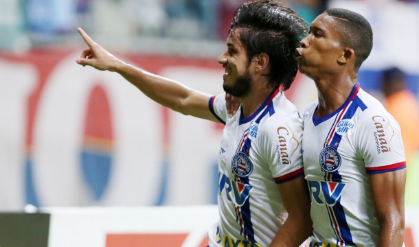 Tiago Real fez o gol do jogo que levou o Bahia a continua na luta direta pelo acesso. - Felipe Oliveira/EC Bahia/Divulgação