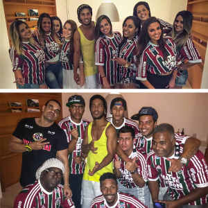 Cercado de mulheres, Ronaldinho impõe respeito e promete 