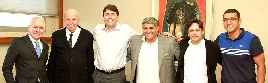 Prefeito de Santa do Parnaiba, Elvis Cesar, acompanhado dos secretários, Flávio e Fábio Mendonça, e o gestor Almir Ferreira, realizaram visita a Mário Teixeira e Nei Teixeira do Osasco Audax 