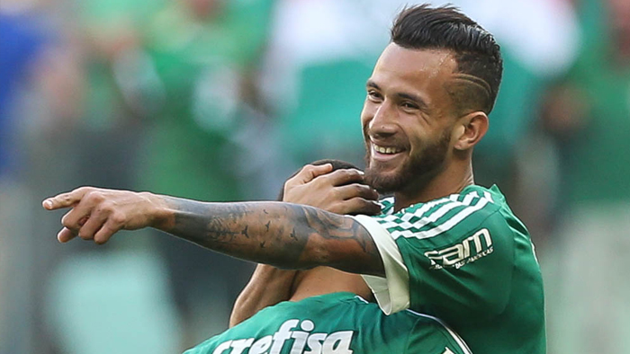 Leandro Pereira fez o gol da vitória do Palmeiras contra o Santos