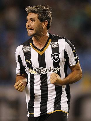 Navarro marcou dois gols na primeira vitória de Ricardo Gomes pelo Botafogo
