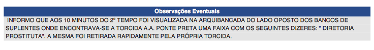 Faixa ofensiva à diretoria no empate contra o Grêmio deve levar Ponte Preta ao banco dos réus 4 0002050108369 img