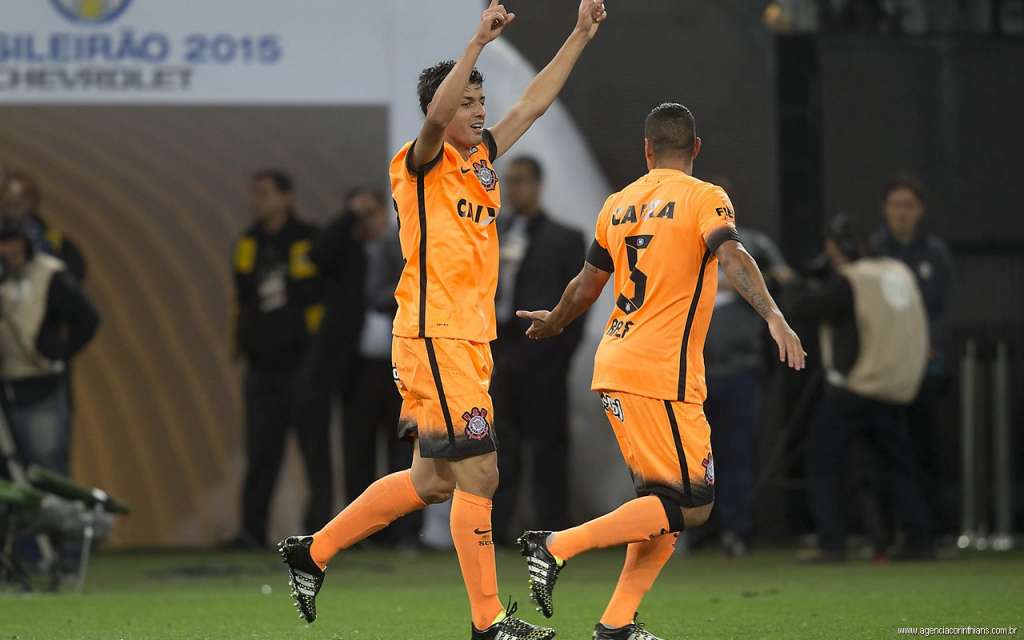 Garoto Marciel fez um golaço para abrir o placar na Arena Corinthians. - Foto: Agencia Corinthians