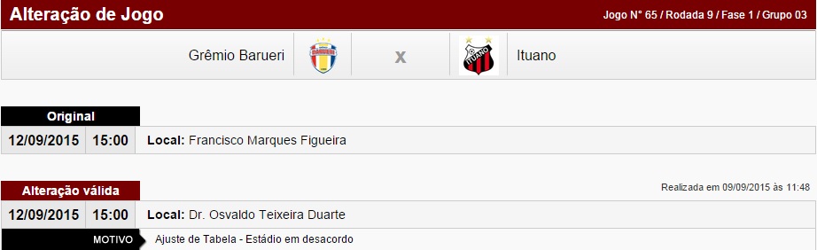 Alteração foi divulgada pela FPF