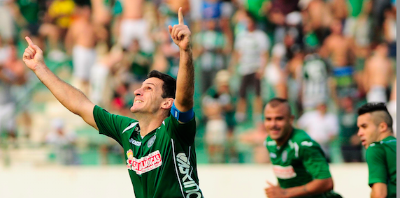 Fumagalli marcou três gols, Guarani venceu mas não levou a vaga na segunda fase da Série C. Foto: Rodrigo Villalba