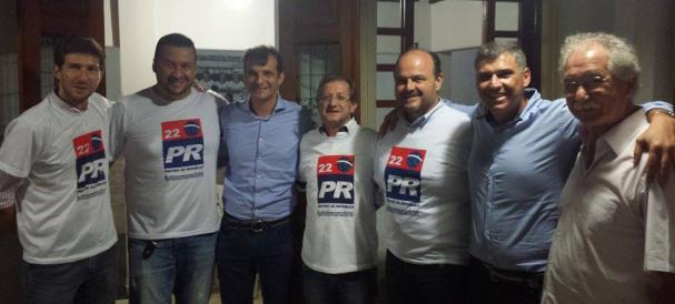 O City Bier recebendo Brambillinha proprietário da Rivera Móveis, vereador Breno Cortella, Beloto vice presidente do União de Araras e o deputado Ricardo Madalena