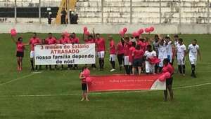 Copa Paulista: Na semifinal, jogadores do União Barbarense protestam em campo mais uma vez