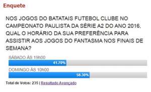 Paulista A2: Batatais deixa torcedores escolherem o horário do jogo