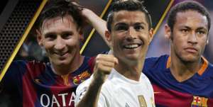 Neymar aparece entre Messi e Cristiano Ronaldo no Bola de Ouro da FIFA
