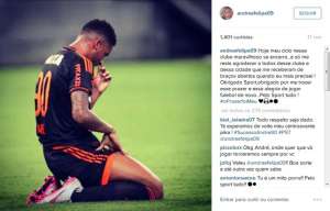 Atacante André se despede do Sport após boa passagem pelo clube