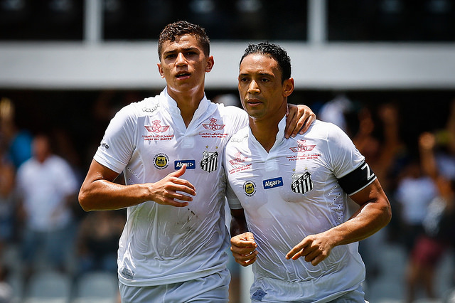 Ricardo Oliveira fez aos 51 e deu a vitória ao Peixe, no 100º jogo do técnico Dorival Júnior. Foto: Santos FC Oficial