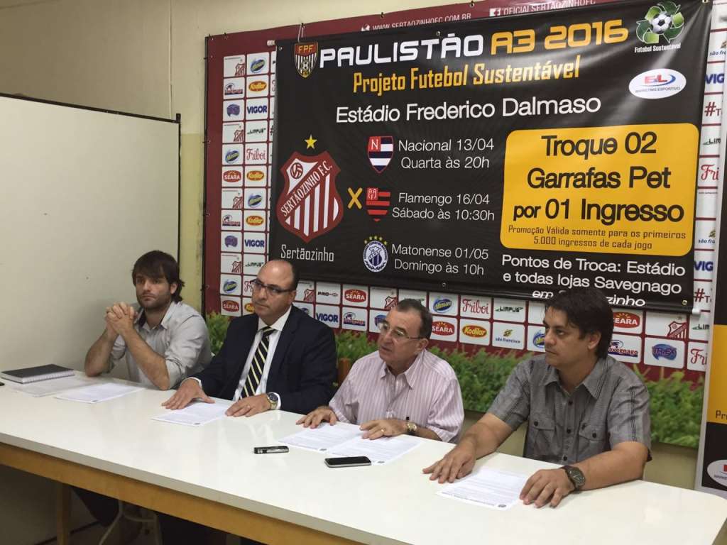 O Sertãozinho é mais um time à aderir o projeto Futebol Sustentável. (Foto: Divulgação / Sertãozinho)