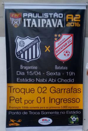Paulista A2: Futebol Sustentável movimenta jogo do Bragantino contra Batatais 2 0002050158036 img