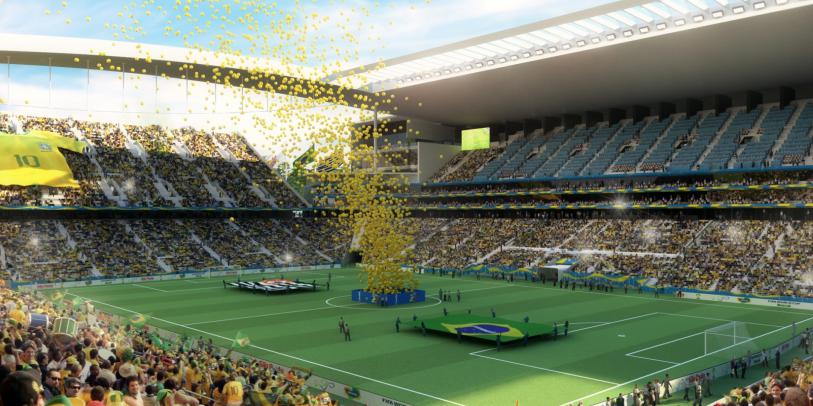 Na Copa do Mundo o Itaquerão recebeu arquibancadas móveis para atender as exigências da FIFA