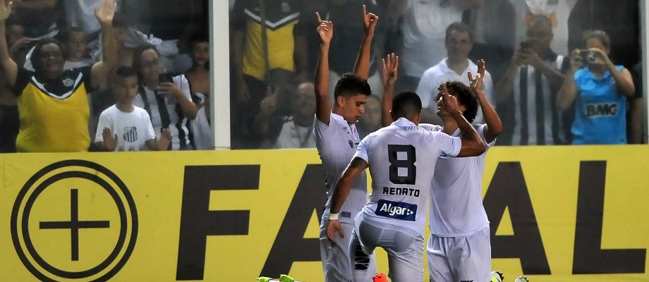 Vitor Bueno, dono dos dois gols do Santos contra São Bento