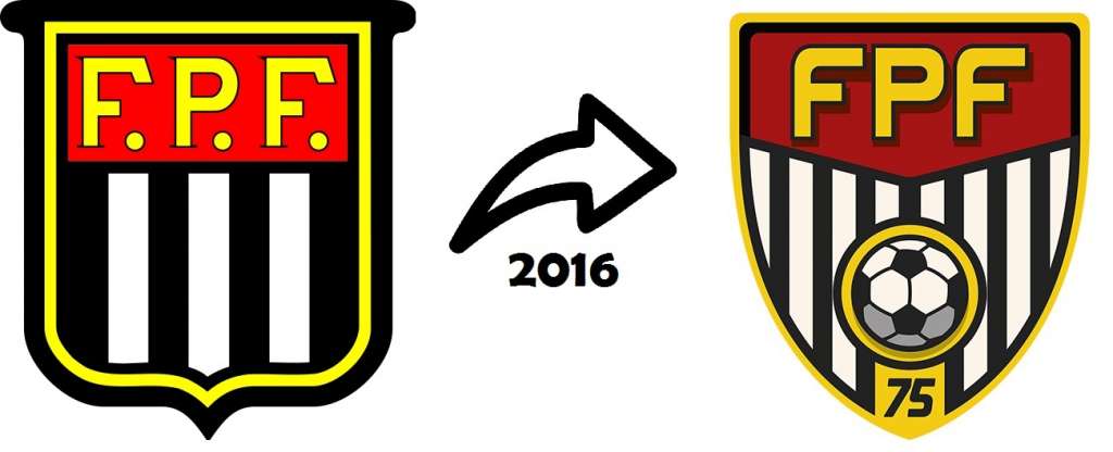 O novo logo da FPF, comemorando os 75 anos da entidade