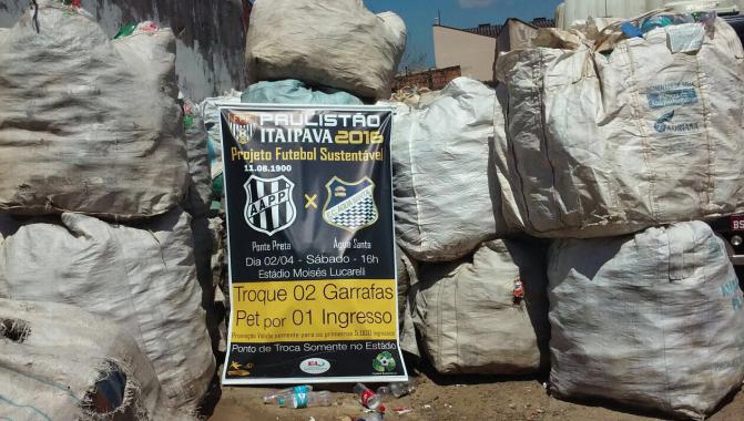 Ponte Preta x Água Santa arrecadou mais de 15 mil garrafas pets
