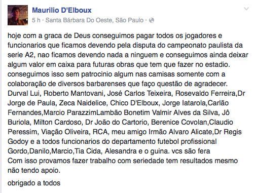 Maurilio D'Elboux comemora pagamento de dívida do União Barbarense 2 0002050178287 img