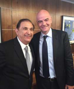 Presidente do Bragantino e da FIFA se encontram em evento em São Paulo