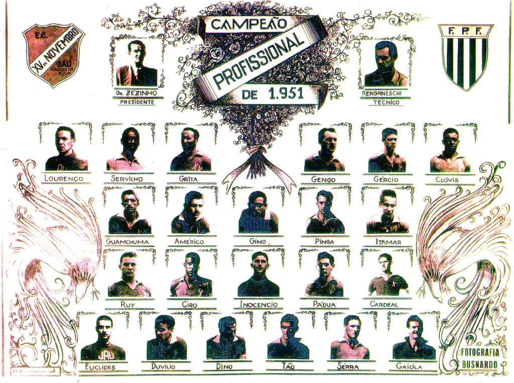 Os campeões (Foto: Acervo XV de Jaú)