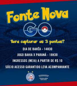 Série B: Sonhando com casa cheia, Bahia aposta até em Pokémon GO