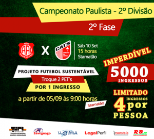 Segundona: Inter de Bebedouro anuncia campanha 'Futebol Sustentável' nas quartas de finais